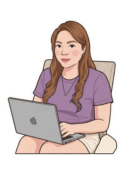 Illustration of Norife Ramales working on a laptop